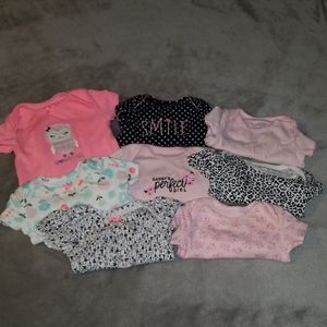 8 size 0-3 Months Short Sleeve Onesies